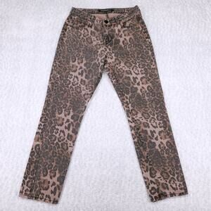 Leopard Print Straight Leg Jeans size 28
